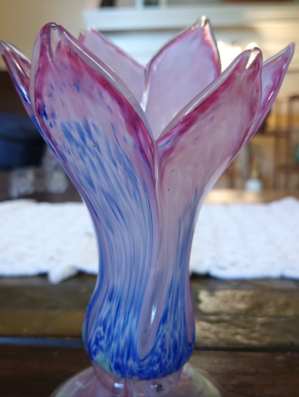 Two's Company Hand-blown Glass Vase - Picture 3 of 12